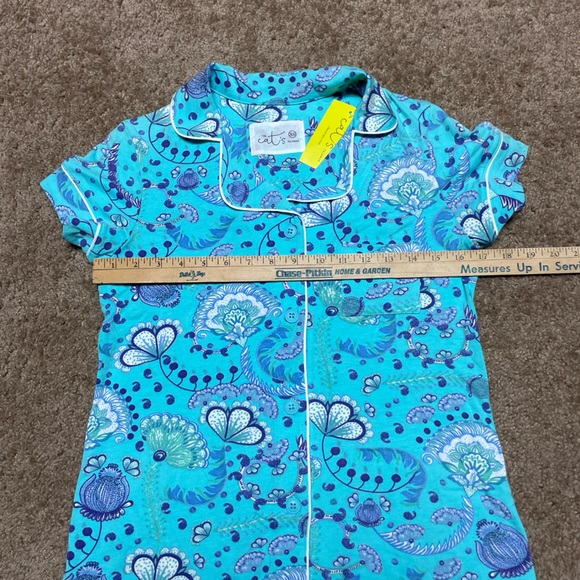 THE CATS PAJAMAS SHORT SLEEVE STELLA PIMA KNIT PAJAMA SET. SIZE XS. NWT. - Picture 5 of 16